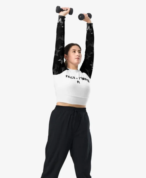 long-sleeve crop top (black) - Image 2