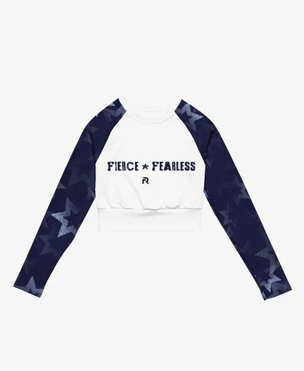 Long-sleeve crop top (navy)
