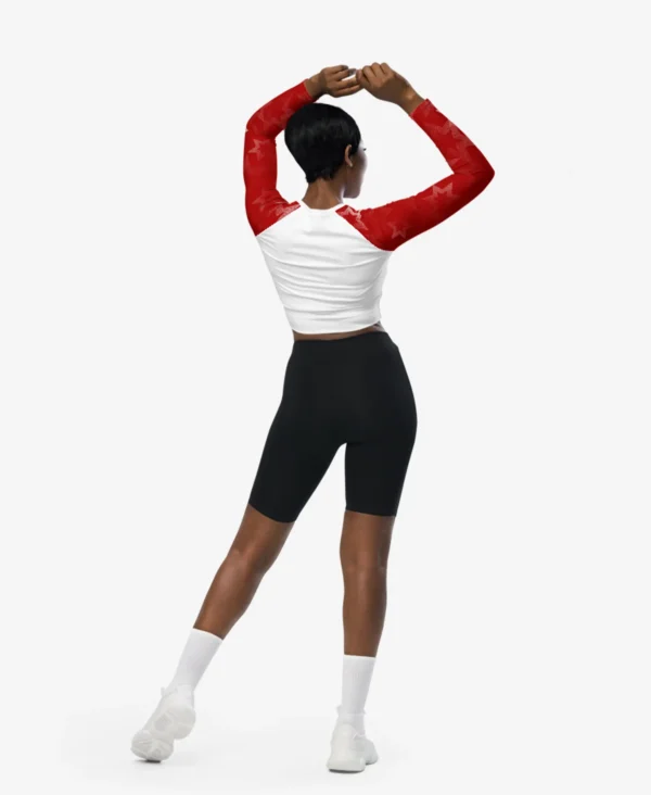 long-sleeve crop top (Red) - Image 4