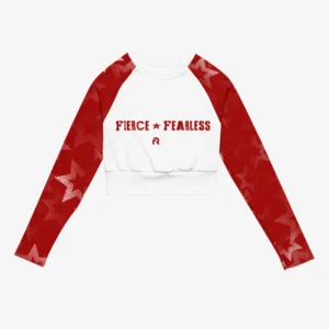 long-sleeve crop top (Red)