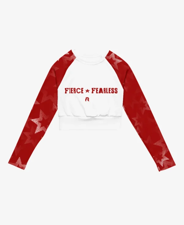 long-sleeve crop top (Red)