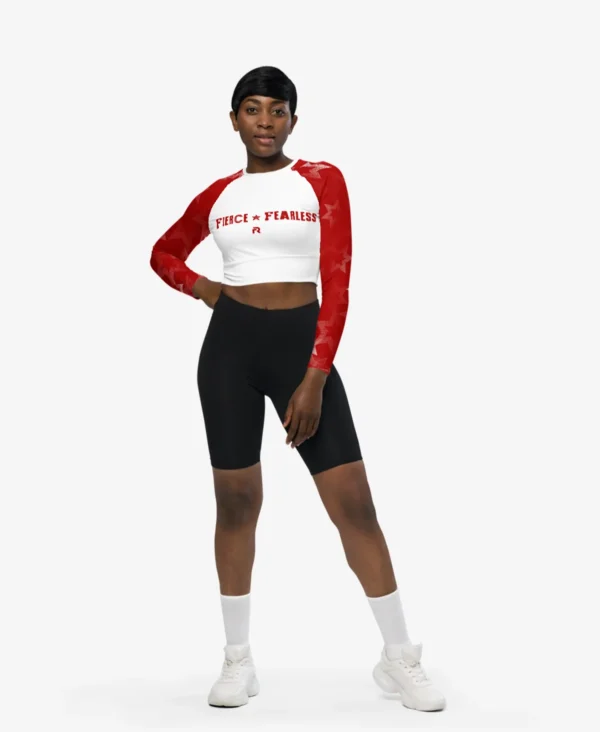 long-sleeve crop top (Red) - Image 3